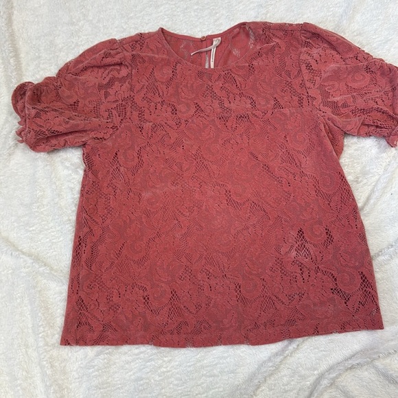 Anthropologie Pink Ruched Blouse with Mandarin Collar - Picture 5 of 12